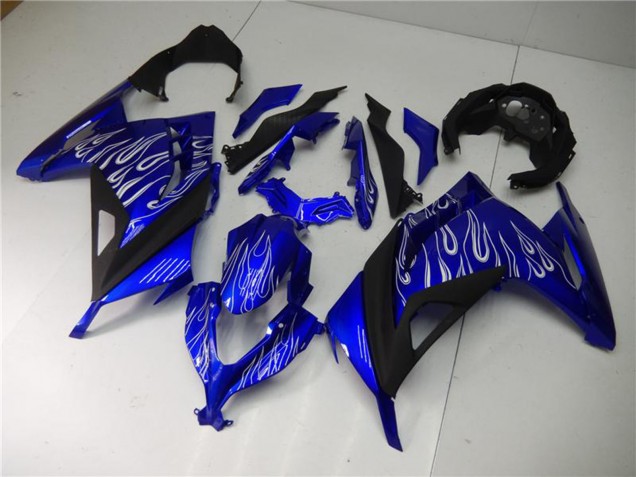 2013-2017 Kawasaki Ninja 300 EX300R Motorcycle Fairings - Blue Black White Flame Canada