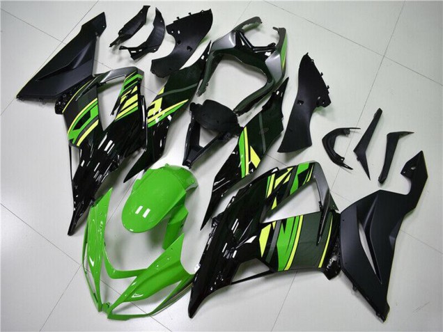 2013-2018 Kawasaki ZX6R Motorcycle Fairings - Green Yellow Glossy Black Matte Black Canada