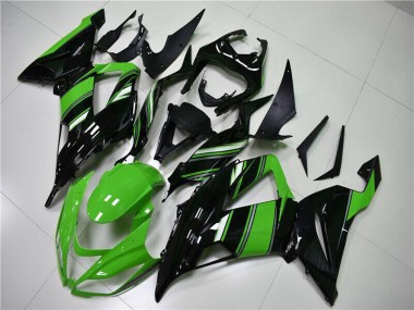 2013-2018 Kawasaki ZX6R Bike Fairings - Green Glossy Black Canada