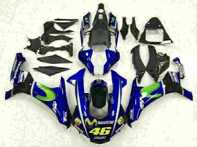 2015-2019 Yamaha YZF R1 Motorcycle Fairings - Blue Silver Black Green MoviStar Canada