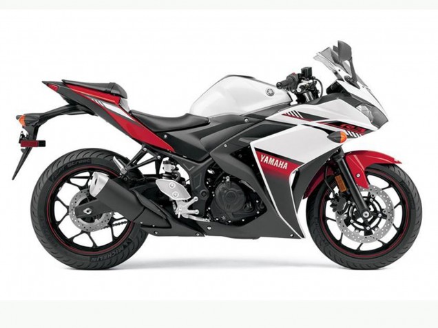 2015-2018 Yamaha YZF R3 Motorcycle Fairings - White Red Black Canada