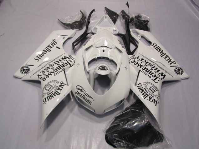 2007-2014 Ducati 1098 Motorcycle Fairings - White Jack Daniels Canada