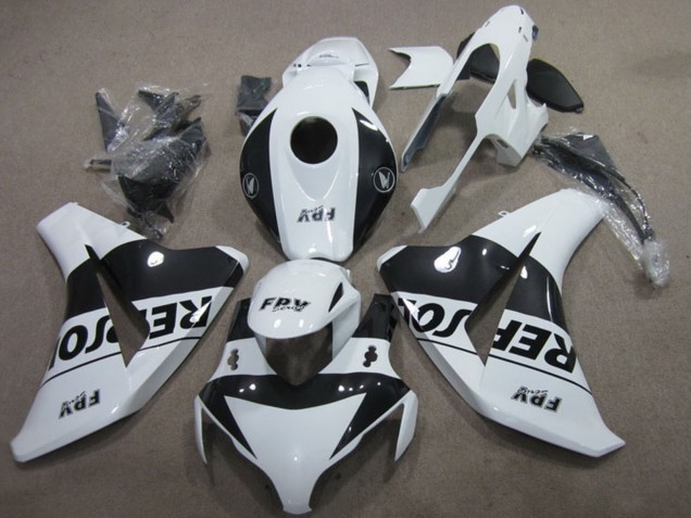 2008-2011 Honda CBR1000RR Motorcycle Fairing Kits - White Glossy Black Repsol Canada