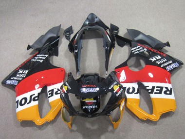 1999-2000 Honda CBR600 F4 Motorcycle Fairings - Orange White Red Glossy Black Repsol Canada