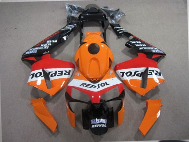 2003-2004 Honda CBR600RR Bike Fairings - Orange White Red Glossy Black Repsol Canada