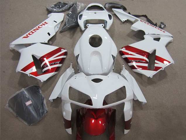 2005-2006 Honda CBR600RR Motorcycle Fairing - White Red Canada