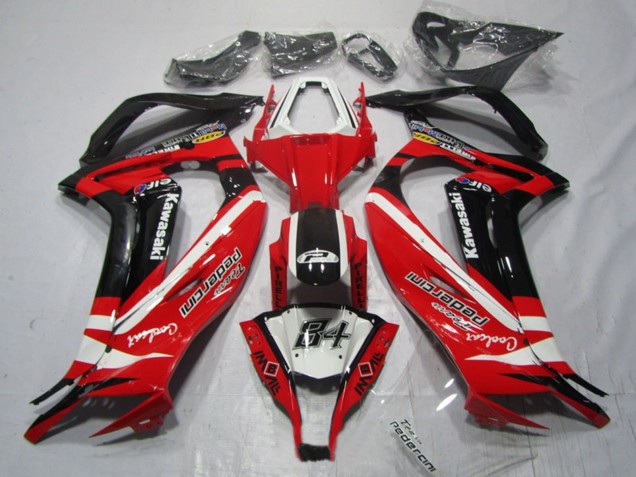2011-2015 Kawasaki ZX10R Motorcycle Fairings - White Red Black Pedercini Canada
