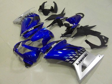 2008-2012 Kawasaki ZX250R Motorcycle Fairings - Blue Silver Canada