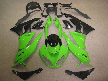 2009-2012 Kawasaki ZX6R Motorcycle Fairings - Green Glossy Black Matte Black Canada