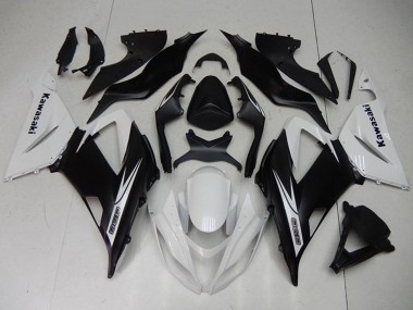 2013-2018 Kawasaki ZX6R Motorcycle Fairings Kits - White Matte Black Canada