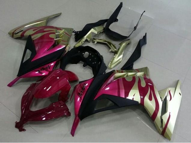 2013-2018 Kawasaki ZX300R Motorcycle Fairings - Gold Pink Red Black Canada