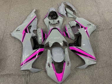 2017-2023 Honda CBR1000RR Motorcycle Fairings - Nardo Grey with Pink Stripe Canada