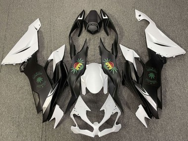 2019-2022 Kawasaki ZX6R Motorcycle Fairings - White Black Happy Face Canada