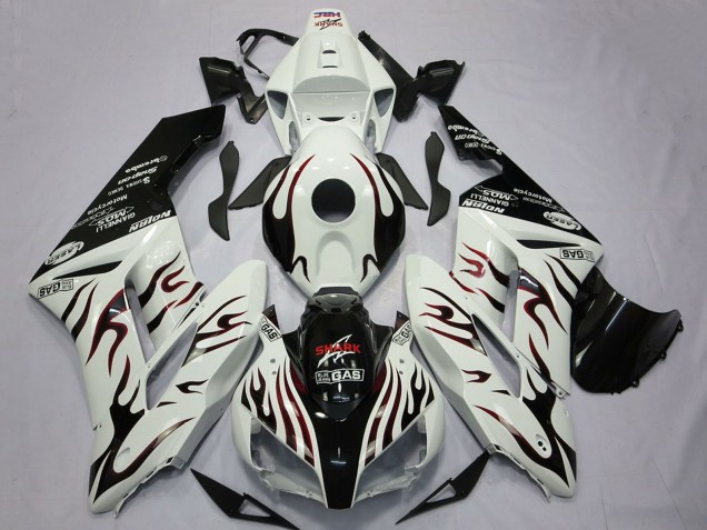 2004-2005 Honda CBR1000RR Motorcycle Fairings - White Glossy Black Red Flame Canada