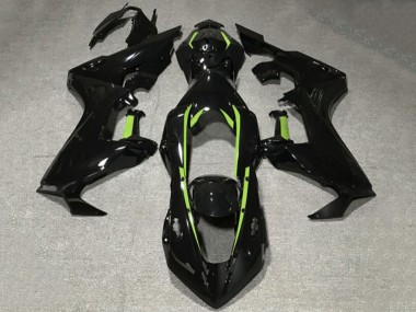 2017-2023 Honda CBR1000RR Motorcycle Fairings - Glossy Black Lime Green Lining Canada