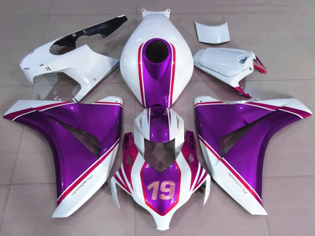 2008-2011 Honda CBR1000RR Motorcycle Fairings - White Glossy Purple Pink 19 Canada