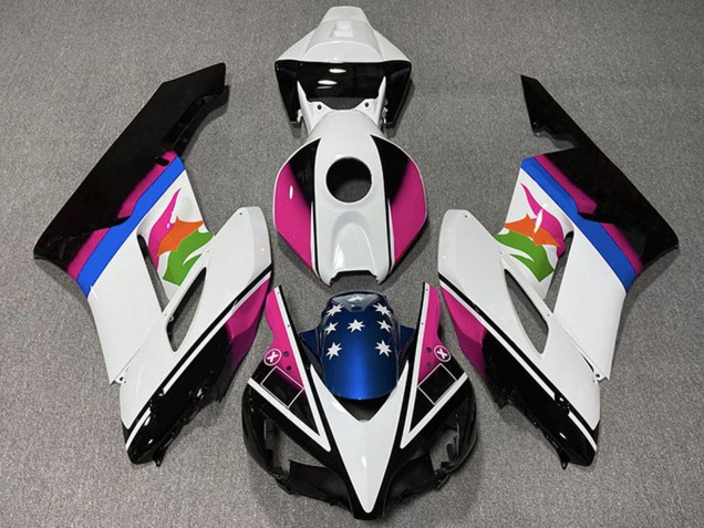 2004-2005 Honda CBR1000RR Motorcycle Fairings - White Pink Blue Glossy Black Star Canada
