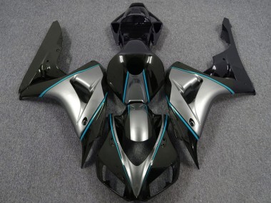 2006-2007 Honda CBR1000RR Motorcycle Fairings - Silver Blue Glossy Black Pinstripe Canada