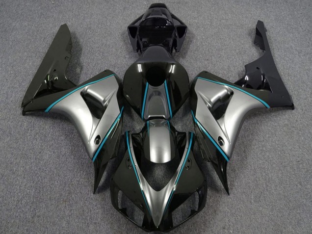 2006-2007 Honda CBR1000RR Motorcycle Fairings - Silver Blue Glossy Black Pinstripe Canada