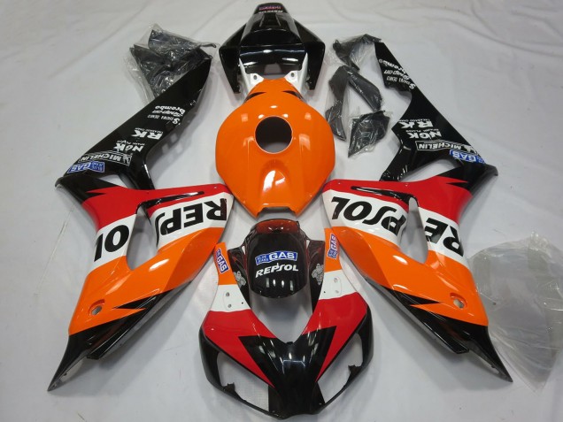 2006-2007 Honda CBR1000RR Motorcycle Fairings - Orange White Red Glossy Black Repsol Canada