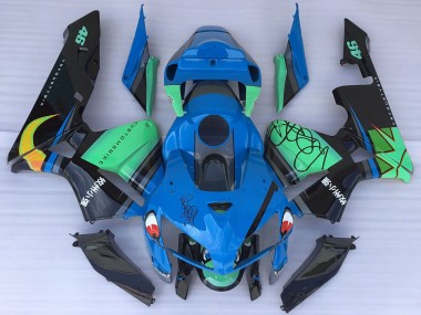 2005-2006 Honda CBR600RR Motorcycle Fairings - Blue Green Black Shark Canada