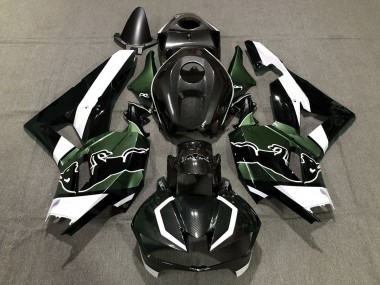 2013-2023 Honda CBR600RR Motorcycle Fairings - Black Carbon Fiber White Green Bull Canada