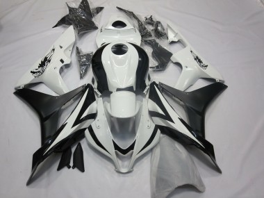 2007-2008 Honda CBR600RR Motorcycle Fairings - White Matte Black OEM Style Canada