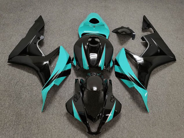 2007-2008 Honda CBR600RR Motorcycle Fairings - Cyan Blue Glossy Black Canada