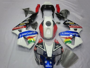 2003-2004 Honda CBR600RR Motorcycle Fairing Kits - White Red Blue Glossy Black EuroBet Canada