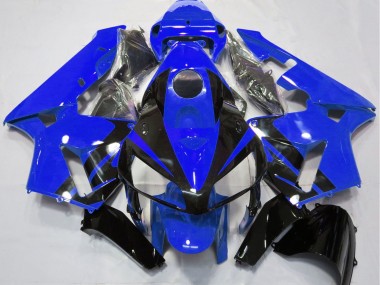 2005-2006 Honda CBR600RR Motorcycle Fairings - Blue Glossy Black Design Canada