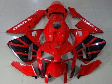 2005-2006 Honda CBR600RR Motorcycle Fairings - Glossy Red Black Canada