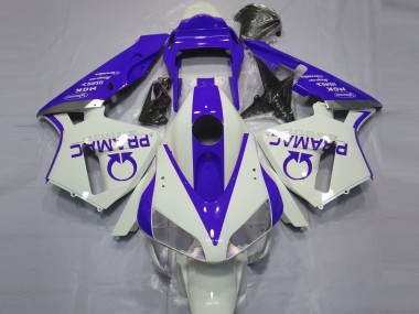 2003-2004 Honda CBR600RR Motorcycle Fairings - White Blue Pramac Canada