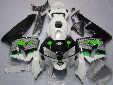 2005-2006 Honda CBR600RR Motorcycle Fairings - White Green Black Splatter Canada
