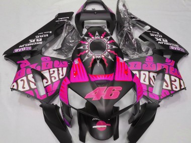2003-2004 Honda CBR600RR Motorcycle Fairings - Hot Pink Glossy Black Rossi Repsol Canada