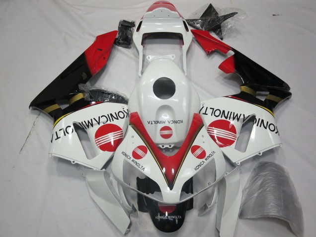 2003-2004 Honda CBR600RR Motorcycle Fairings - White Red Glossy Black Konica Minolta Canada