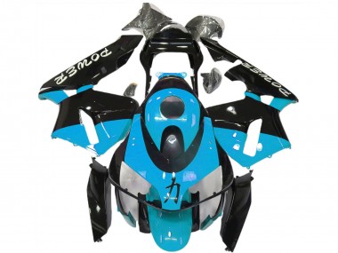 2003-2004 Honda CBR600RR Motorcycle Fairings - Light Blue Glossy Black Power Canada