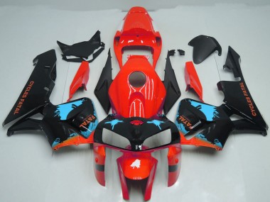 2005-2006 Honda CBR600RR Motorcycle Fairings - Red Light Blue Black Splatter Canada