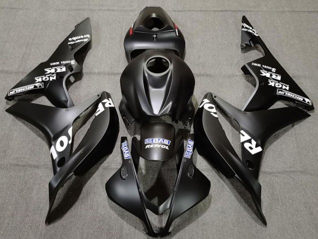 2007-2008 Honda CBR600RR Motorcycle Fairings - Matte Black White Repsol Canada
