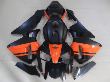 2005-2006 Honda CBR600RR Motorcycle Fairings - Matte Black Glossy Orange Canada