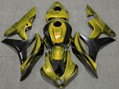 2007-2008 Honda CBR600RR Motorcycle Fairings - Gold Matte Black OEM Style Canada