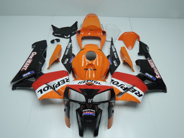 2005-2006 Honda CBR600RR Motorcycle Fairings - Orange Red White Black One Heart Repsol Canada