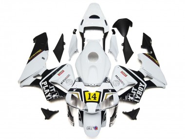 2003-2004 Honda CBR600RR Motorcycle Fairings - White Yellow Glossy Black Playboy 14 Canada