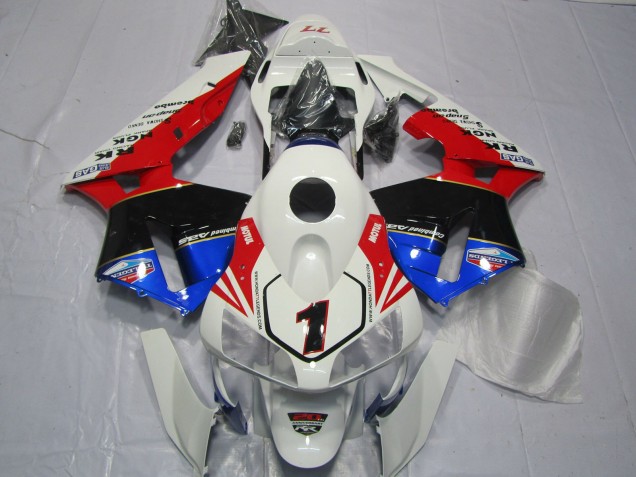 2003-2004 Honda CBR600RR Motorcycle Fairings - White Red Blue Glossy Black EuroBet Canada