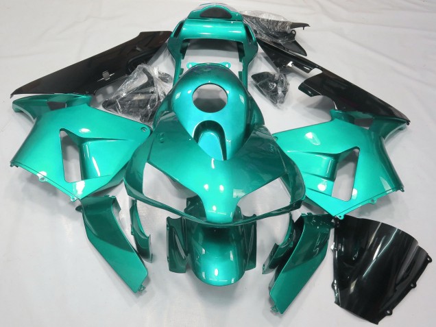 2003-2004 Honda CBR600RR Motorcycle Fairings - Teal Blue Glossy Black Canada