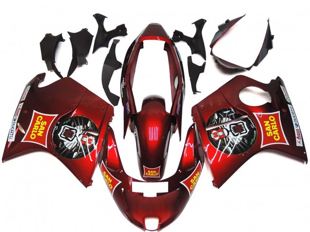 1996-2007 Honda CBR1100XX Blackbird Motorcycle Fairings - Red Yellow San Carlo Canada