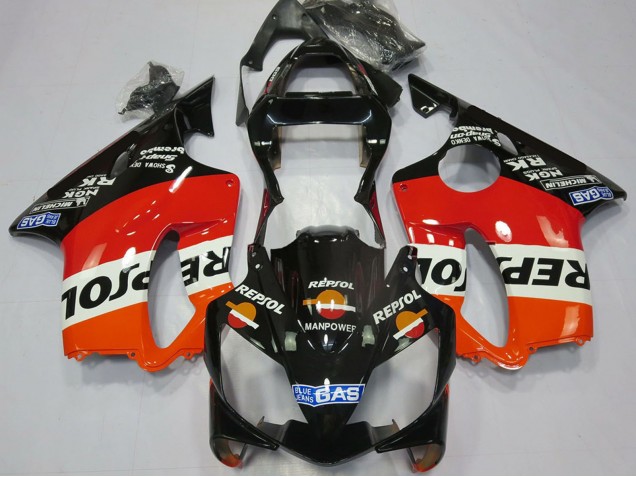 2001-2003 Honda CBR600 F4i Motorcycle Fairings - Orange White Red Glossy Black Repsol Canada
