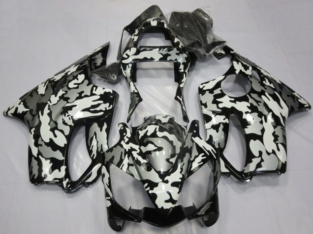 2001-2003 Honda CBR600 F4i Motorcycle Fairings - White Grey Black Camouflage Canada