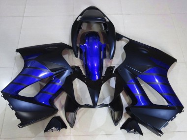 2002-2013 Honda VFR 800 Motorcycle Fairings - Glossy Blue Matte Blue Matte Black Canada