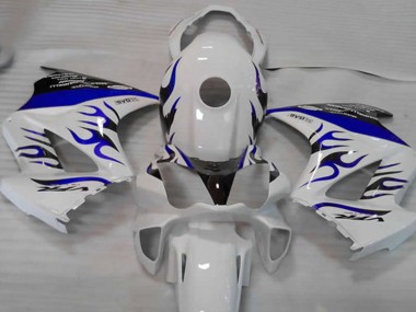 2002-2013 Honda VFR 800 Motorcycle Fairings - White Blue Flame Canada