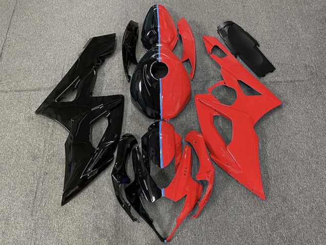 2005-2006 Suzuki GSXR 1000 Motorcycle Fairings - Glossy Black and Red Canada